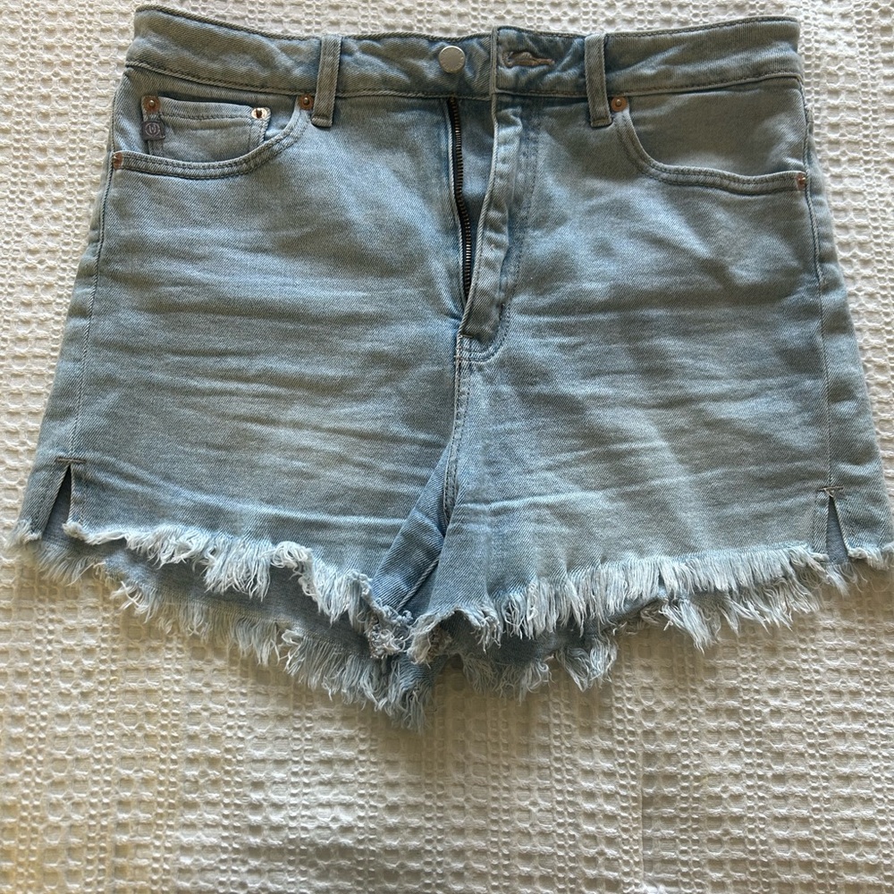 Just USA Light Blue Frayed Jean Shorts